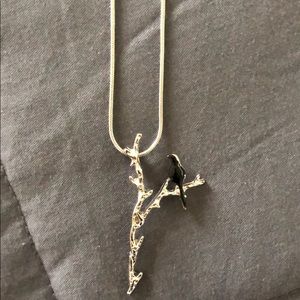 Bird on branch necklace